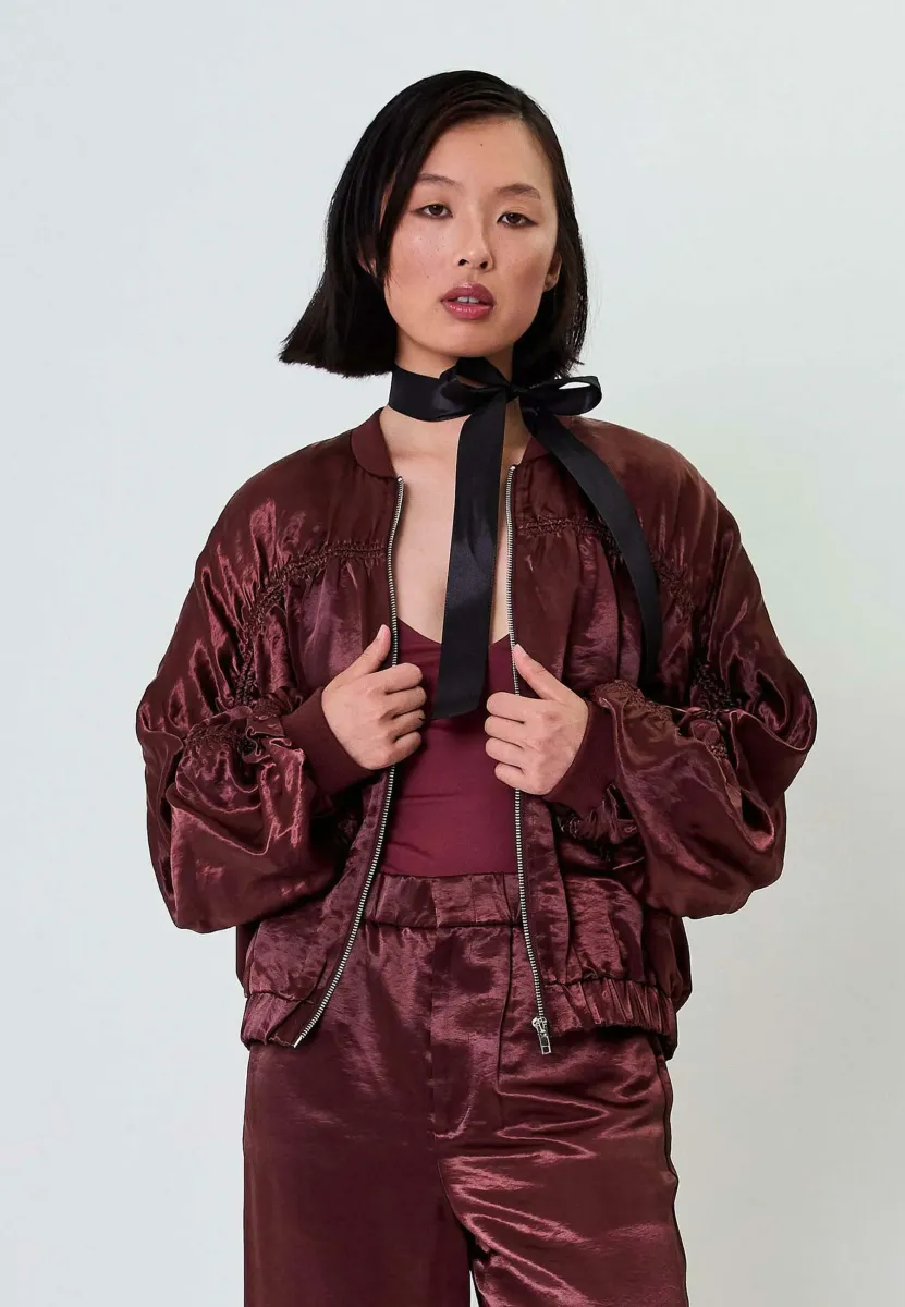 RUMI ZIPPER - Bomberjacke - cherrywood