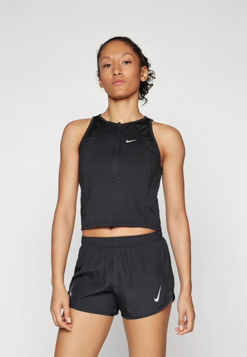 RUN SINGLET - Top - black/reflective silver