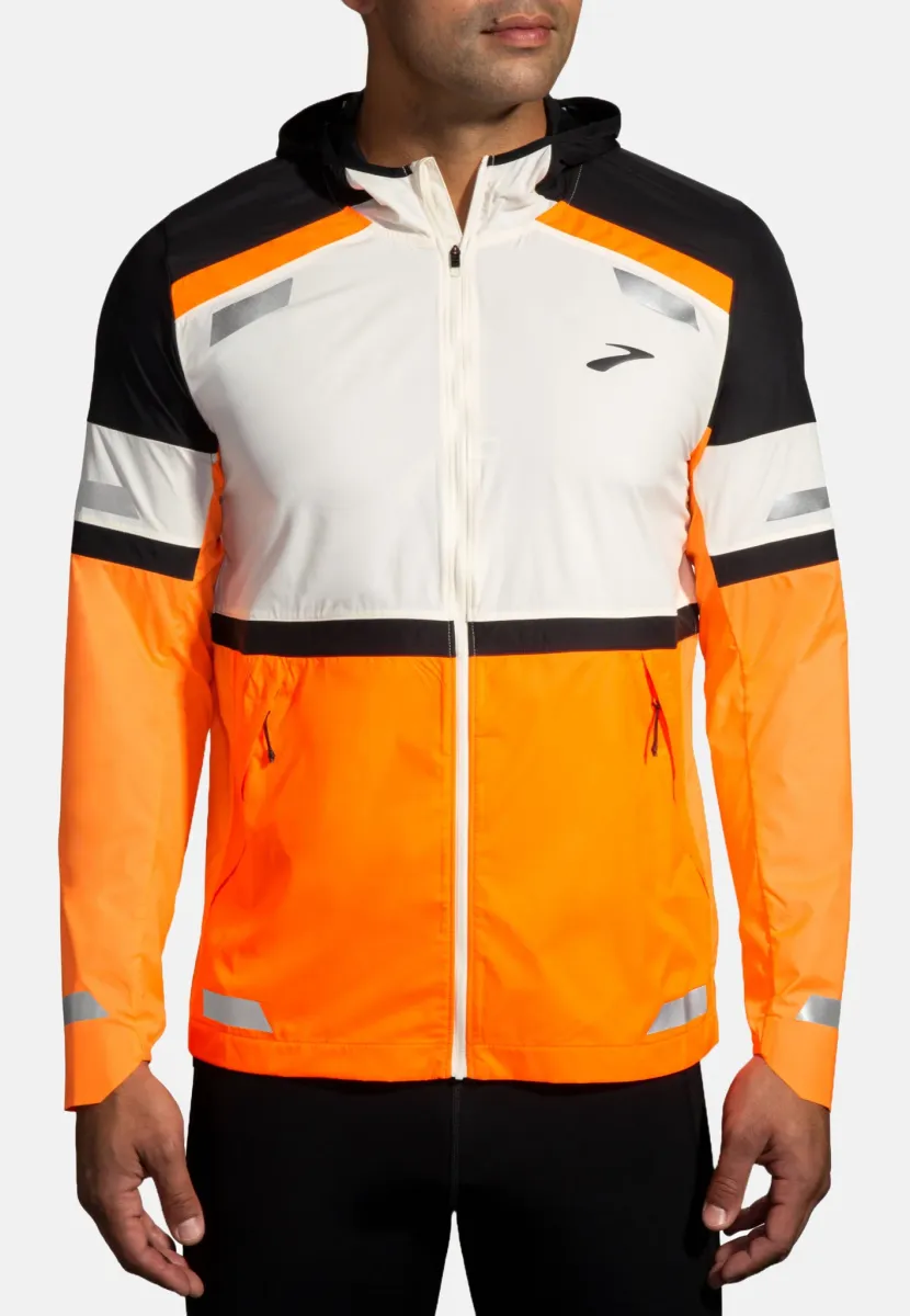 RUN VISIBLE 2.0 - Laufjacke - ecru fluoro flash black
