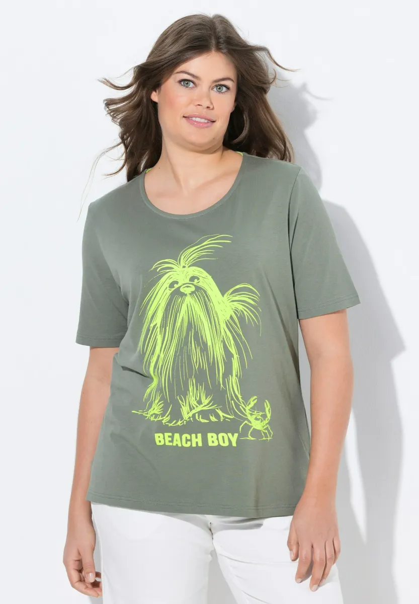 RUNDHALS 1/2 ARM - T-Shirt print - sage