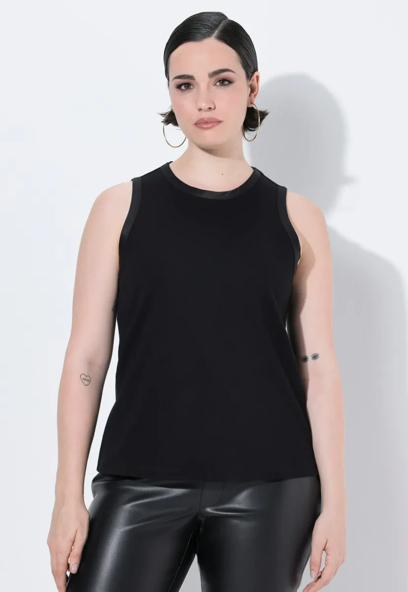 RUNDHALS ÄRMELLOS - Top - black