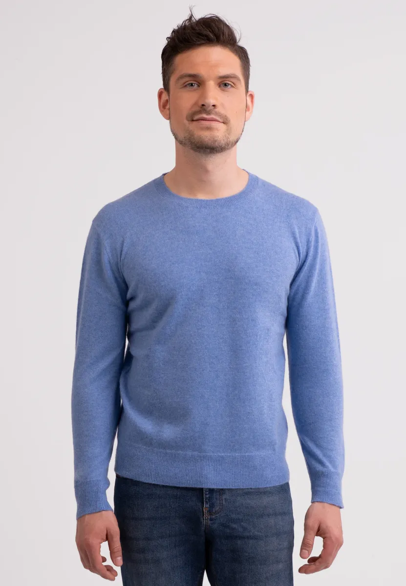 RUNDHALS  - Strickpullover - azurblau