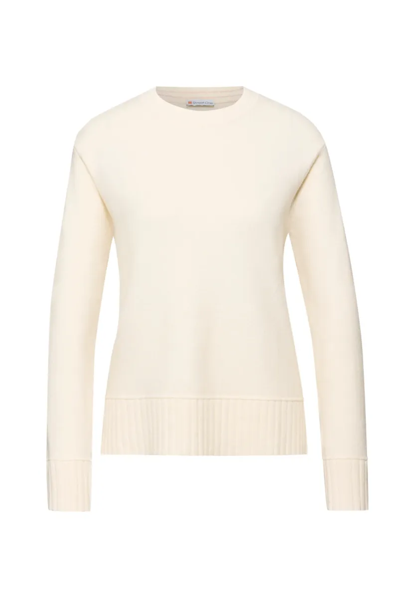 RUNDHALS - Strickpullover - beige