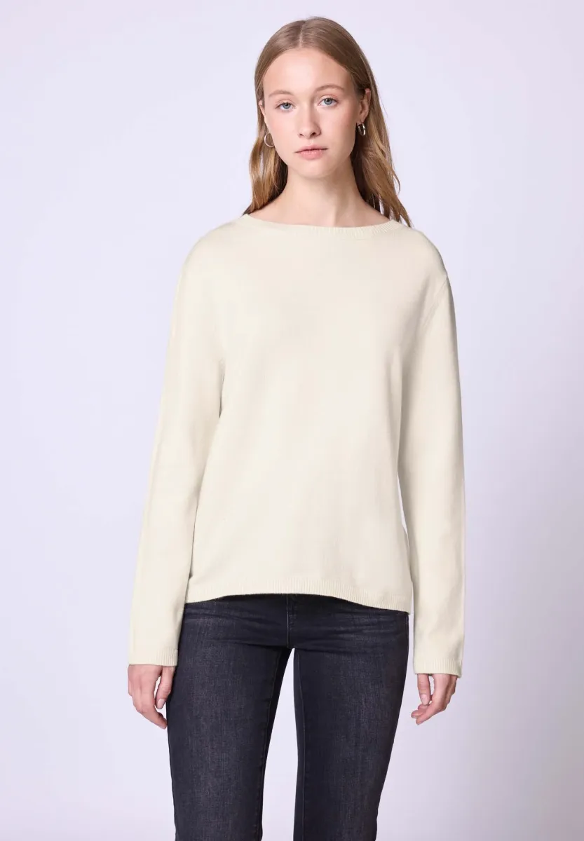 RUNDHALS - Strickpullover - beige