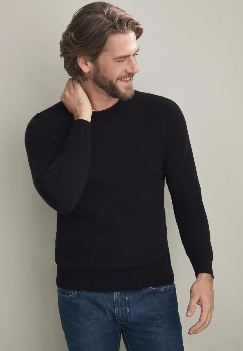 RUNDHALS - Strickpullover - Black