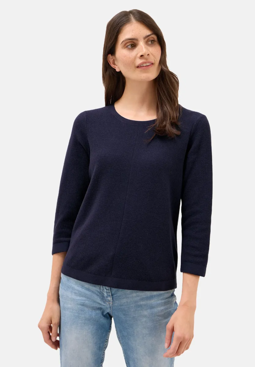 RUNDHALS - Strickpullover - blau
