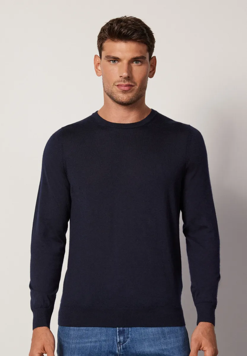 RUNDHALS  - Strickpullover - Blue
