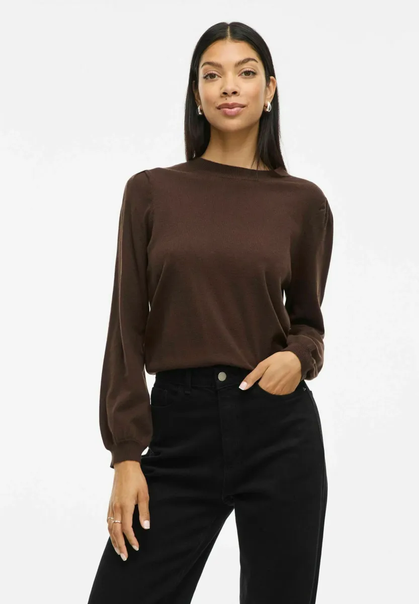 RUNDHALS - Strickpullover - chocolate brown