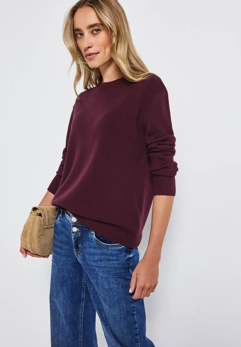 RUNDHALS - Strickpullover - rot