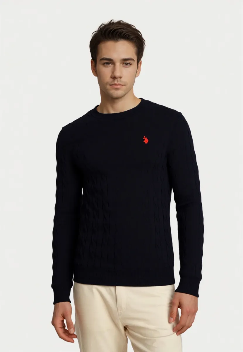 RUNDHALS - Strickpullover - schwarz