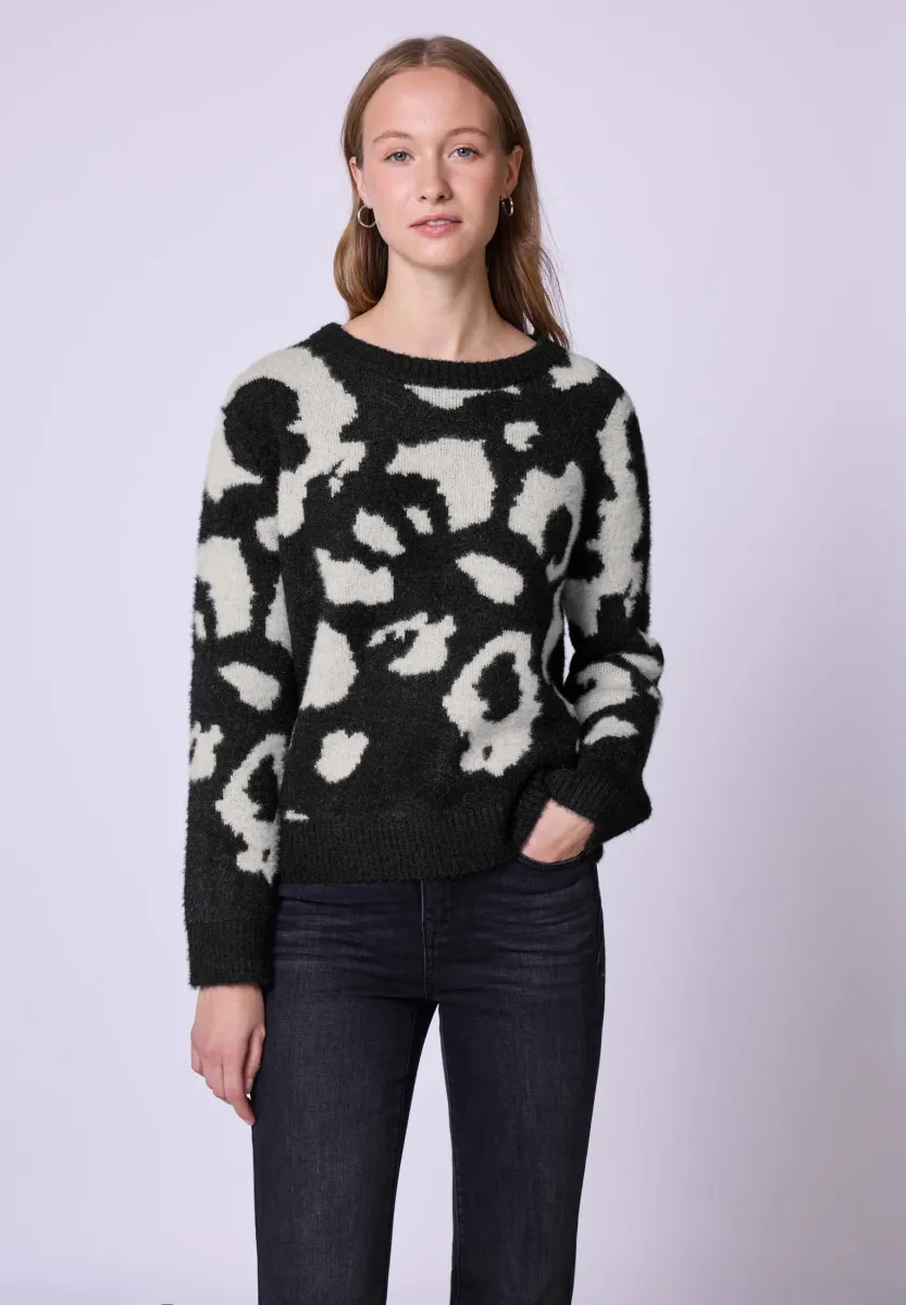 RUNDHALS - Strickpullover - schwarz