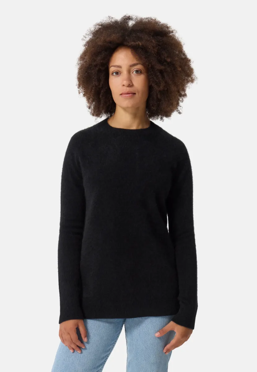 RUNDHALS  - Strickpullover - schwarz