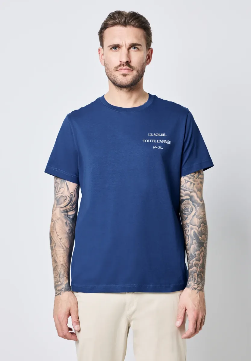 RUNDHALS - T-Shirt print - blau