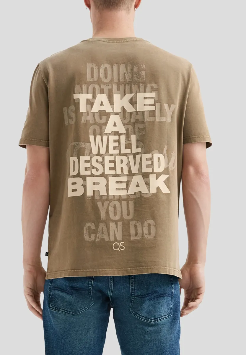 RUNDHALS - T-Shirt print - sandstein