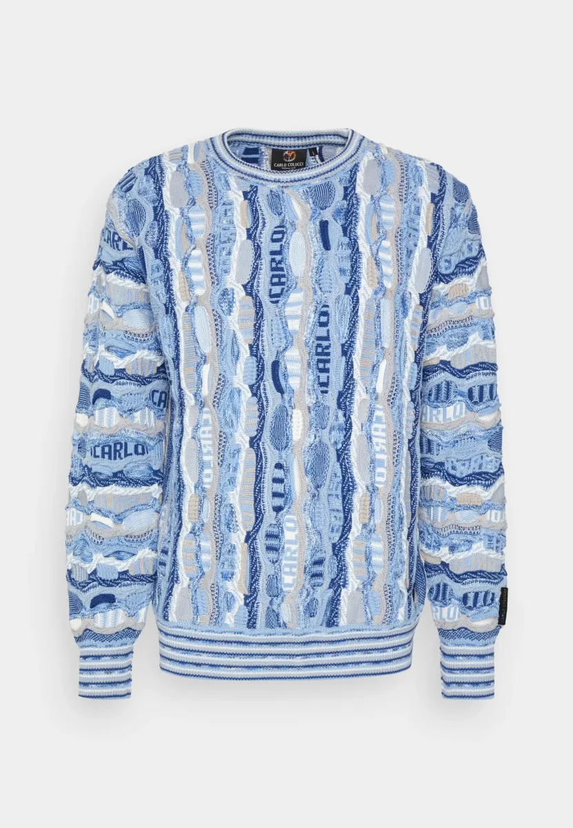 RUNDHALS UNISEX - Strickpullover - navy blue/offwhite/beige