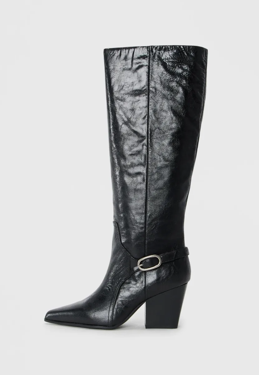 SADDLE - High Heel Stiefel - black