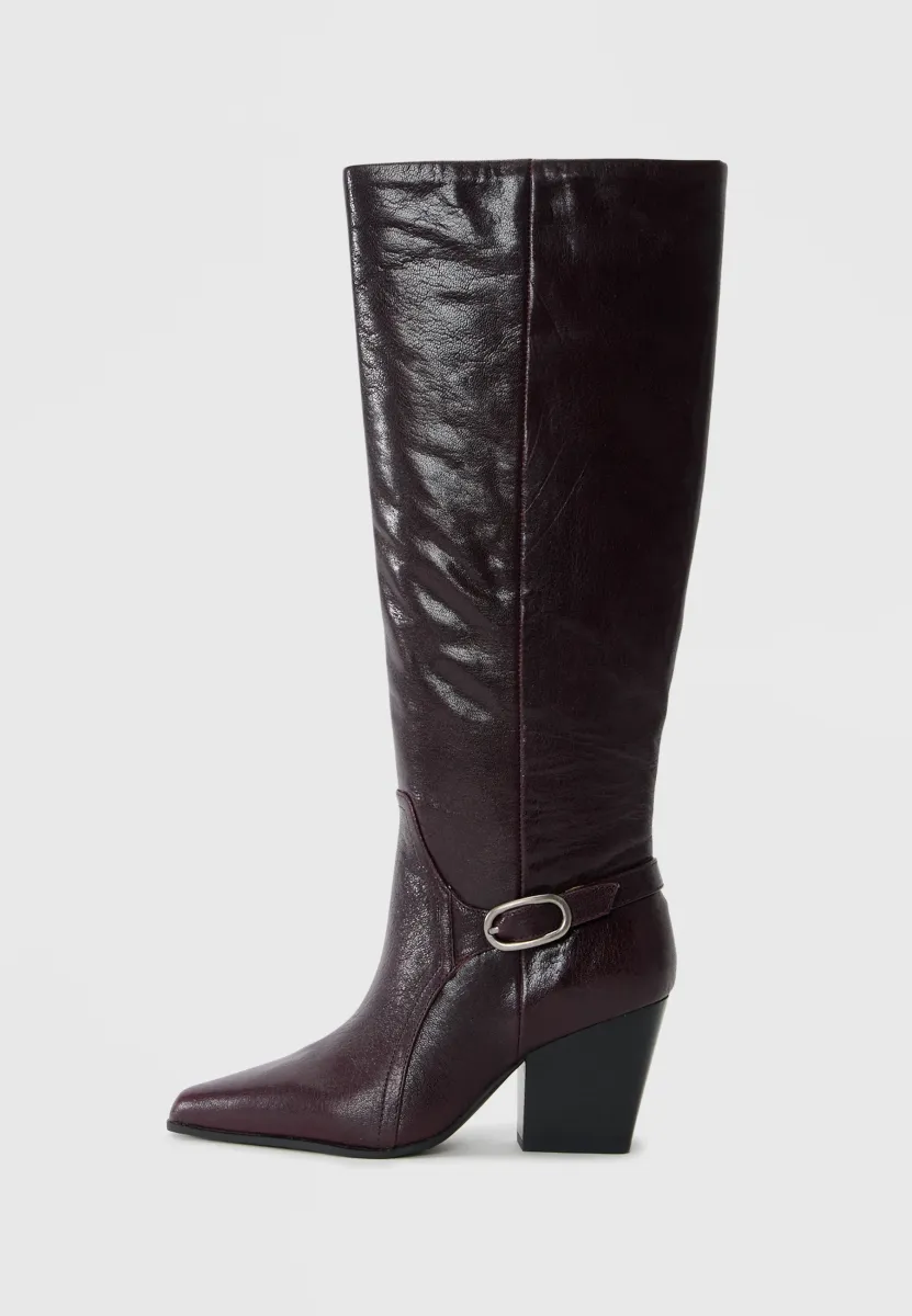 SADDLE - High Heel Stiefel - bordo