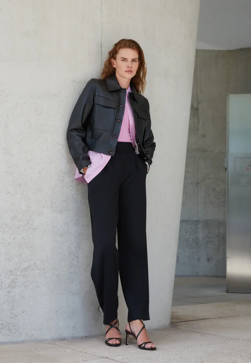 SADENIA - Lederjacke - black