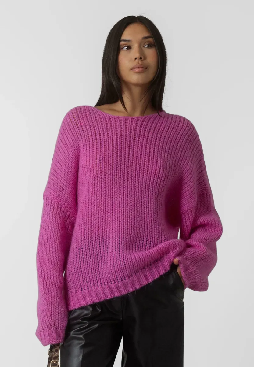SAFA CHUNKY - Strickpullover - deeppink