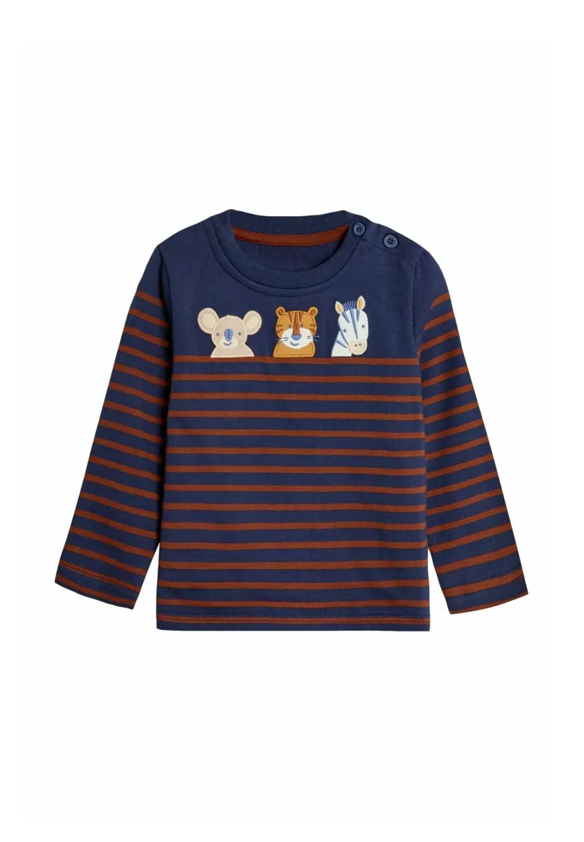 SAFARI ANIMAL HEADS APPLIQUE - REGULAR FIT - Langarmshirt - navy