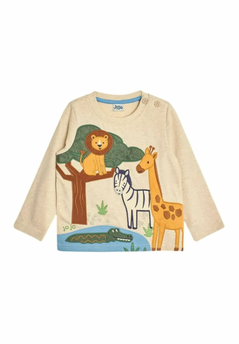 SAFARI SCENE APPLIQUE - REGULAR FIT - Langarmshirt - natural