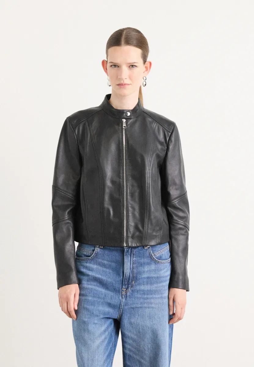 SALESTE - Lederjacke - black