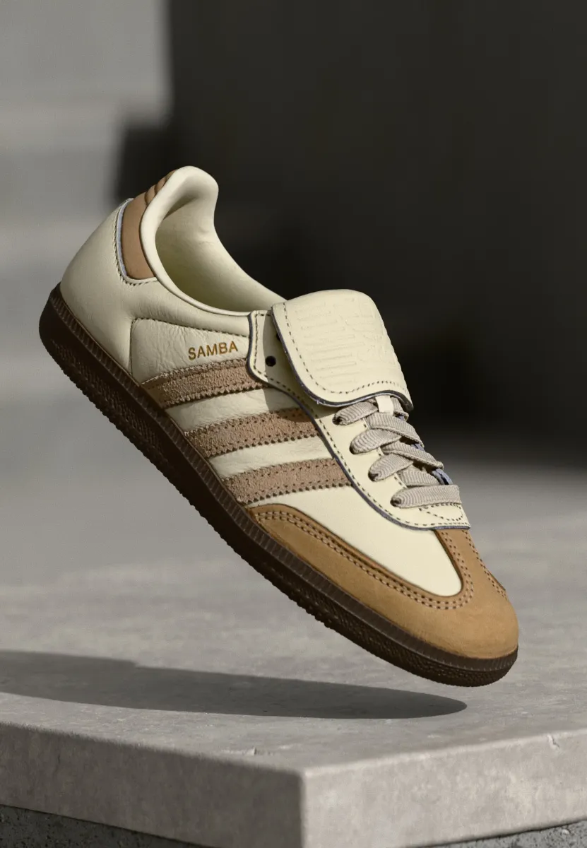 SAMBA LT W - Sneaker low - cream white/warm sandstone/gold metallic