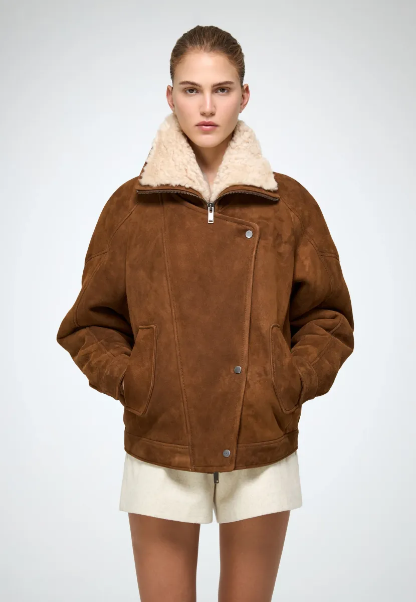 SANDIE - Lederjacke - camel