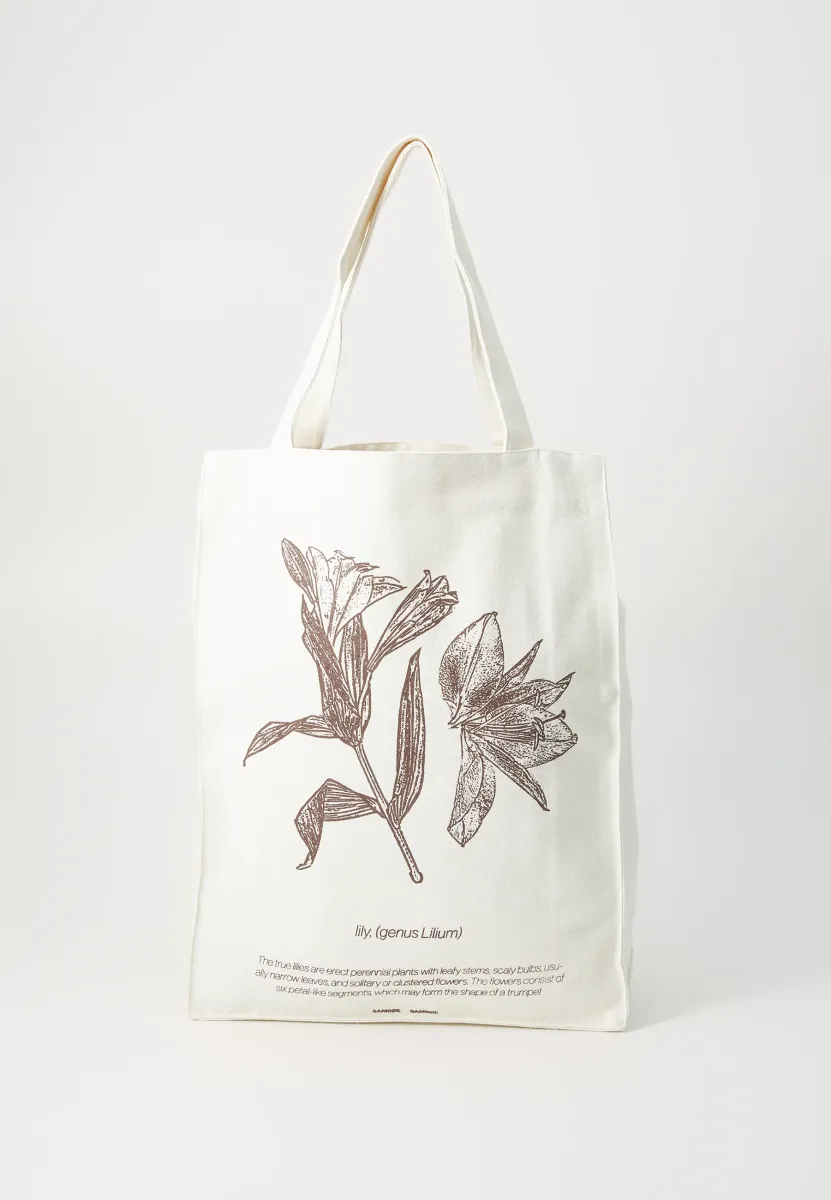 SAPRINT TOTE BAG UNISEX - Shopping Bag - offwhite/brown