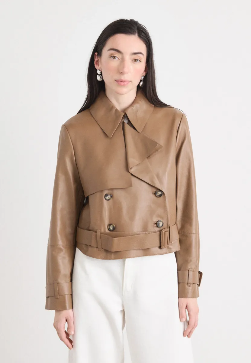 SATELA - Lederjacke - rust copper-coloured
