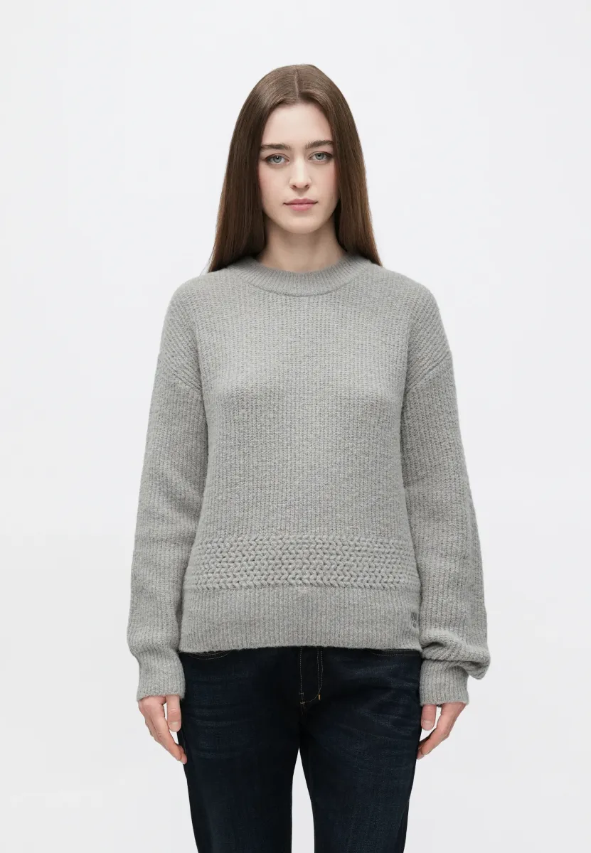 SCEVANY - Strickpullover - open grey