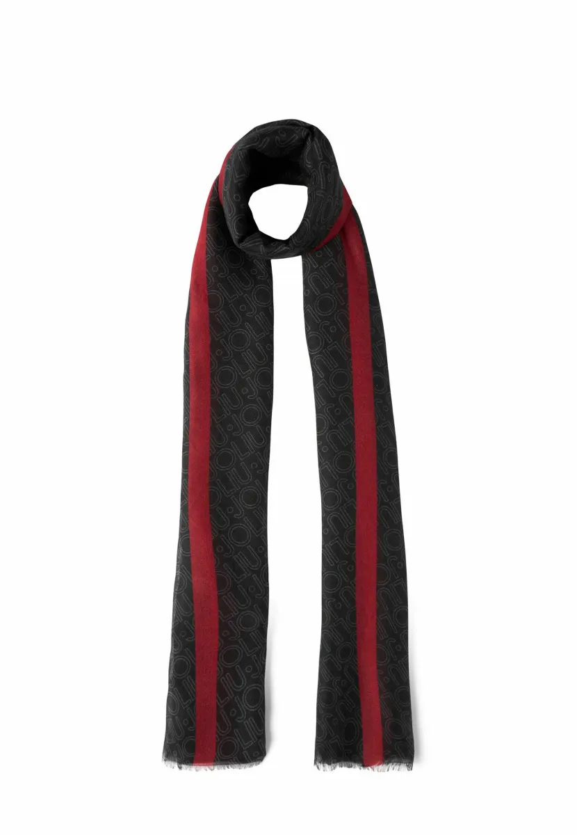 Schal - dark grey red