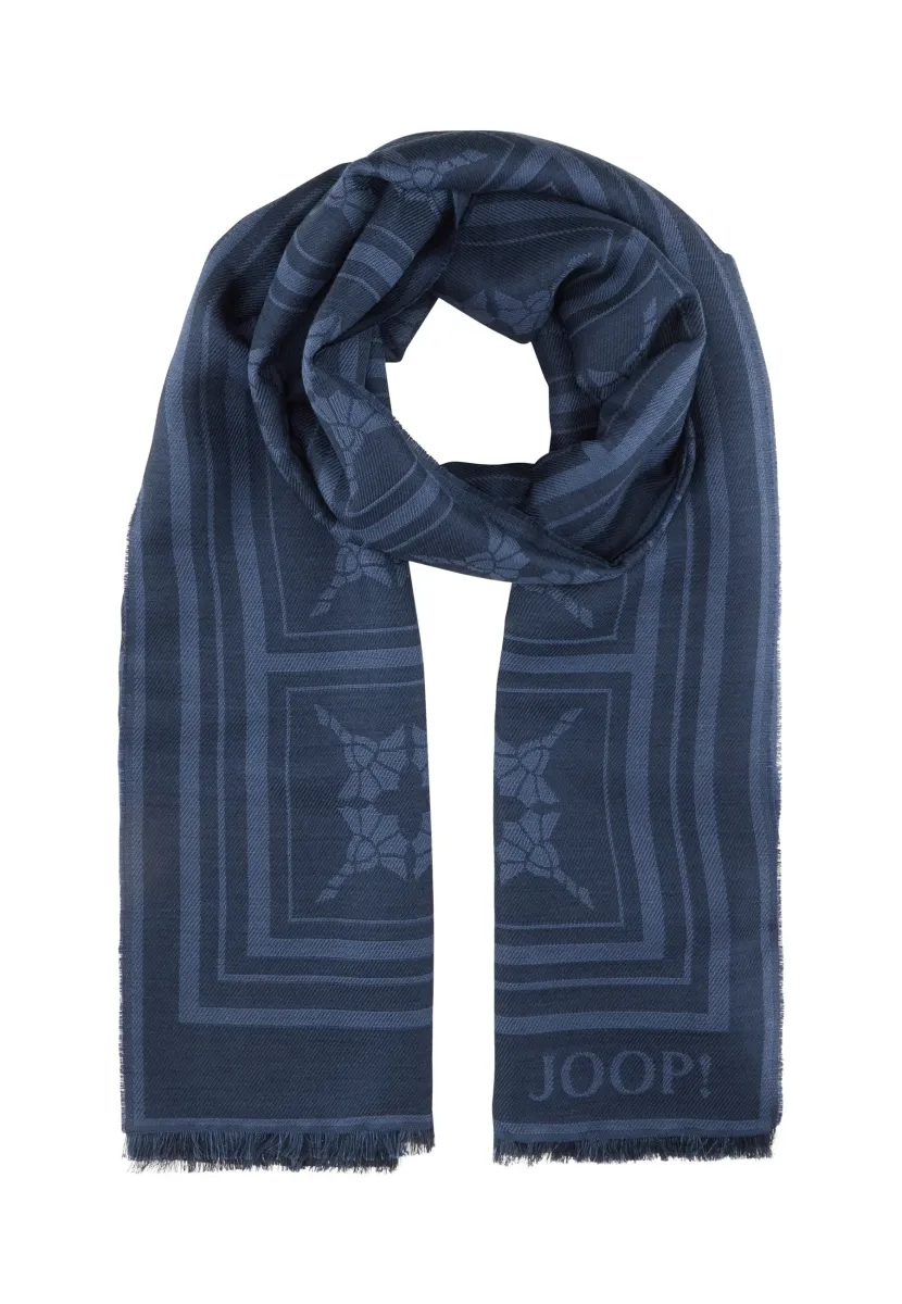 Schal - navy gemustert