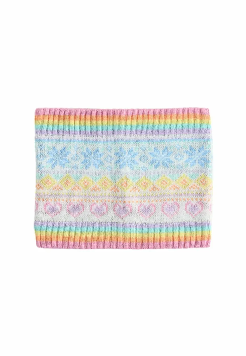 Schlauchschal - pastel rainbow fairisle