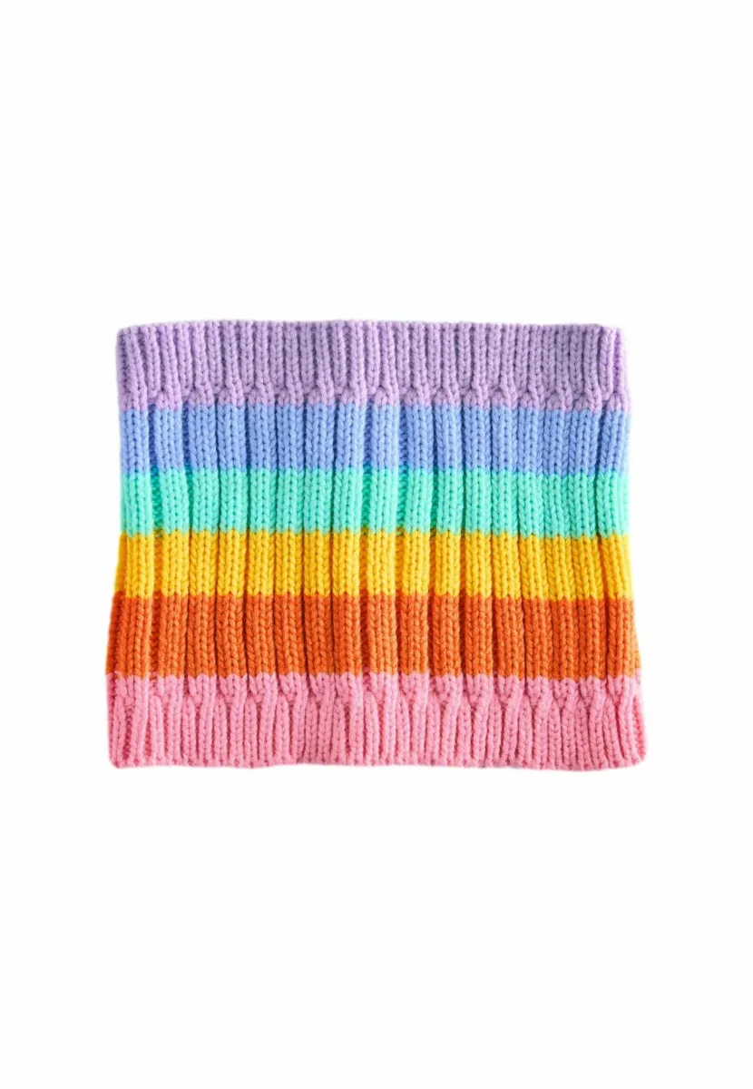 Schlauchschal - pastel rainbow stripe