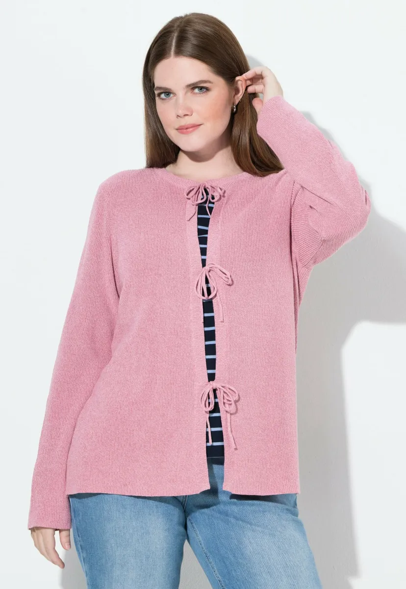 SCHLEIFENVERSCHLUSS RUNDHALS - Strickjacke - light rose