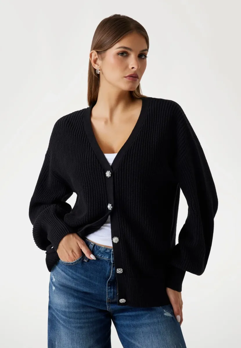 SCHMUCKKNÖPFE - Strickjacke - schwarz