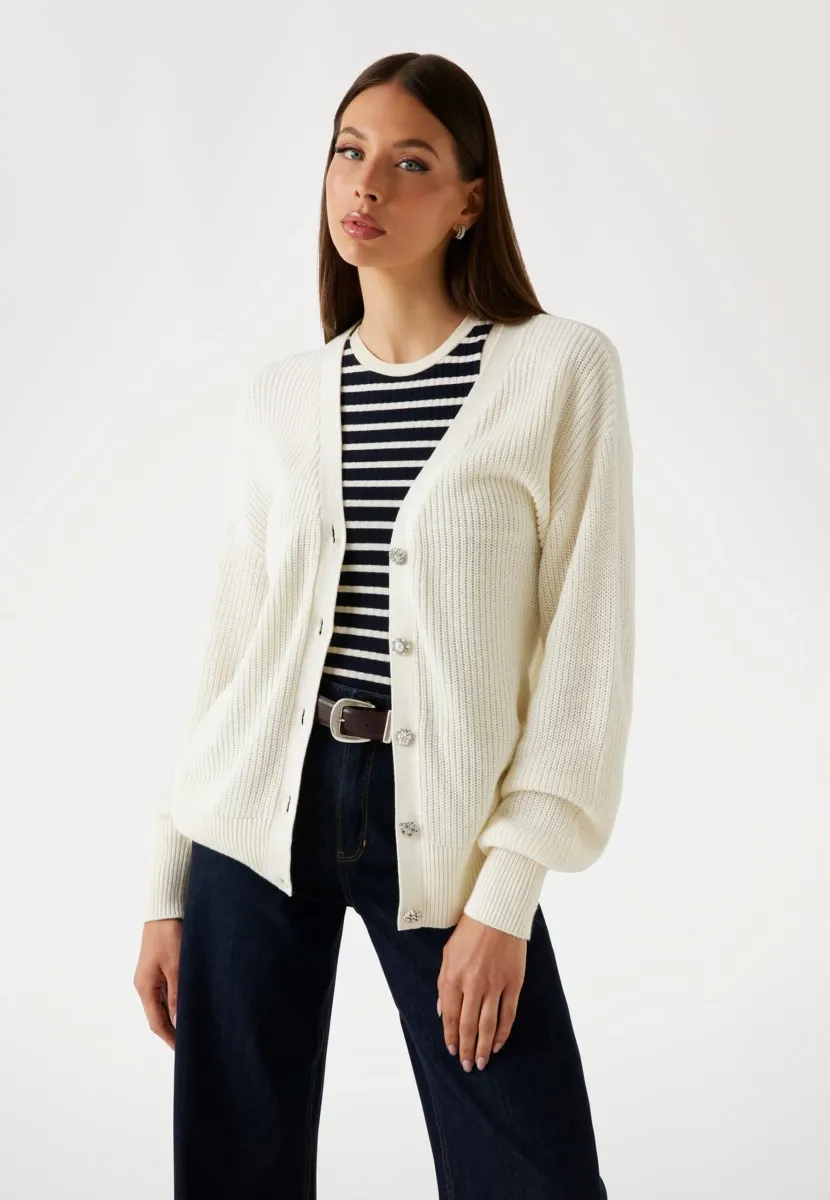 SCHMUCKKNÖPFE - Strickjacke - weiß