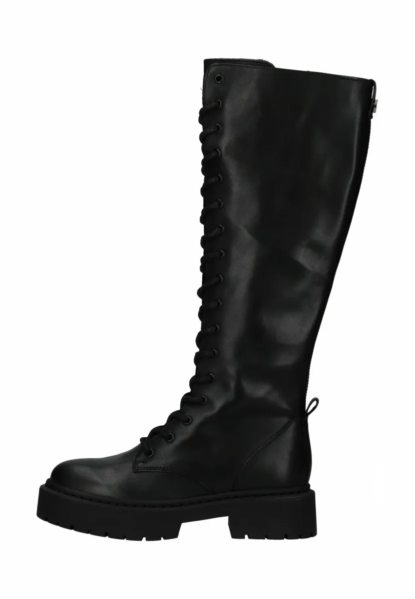 Schnürstiefel - black leather