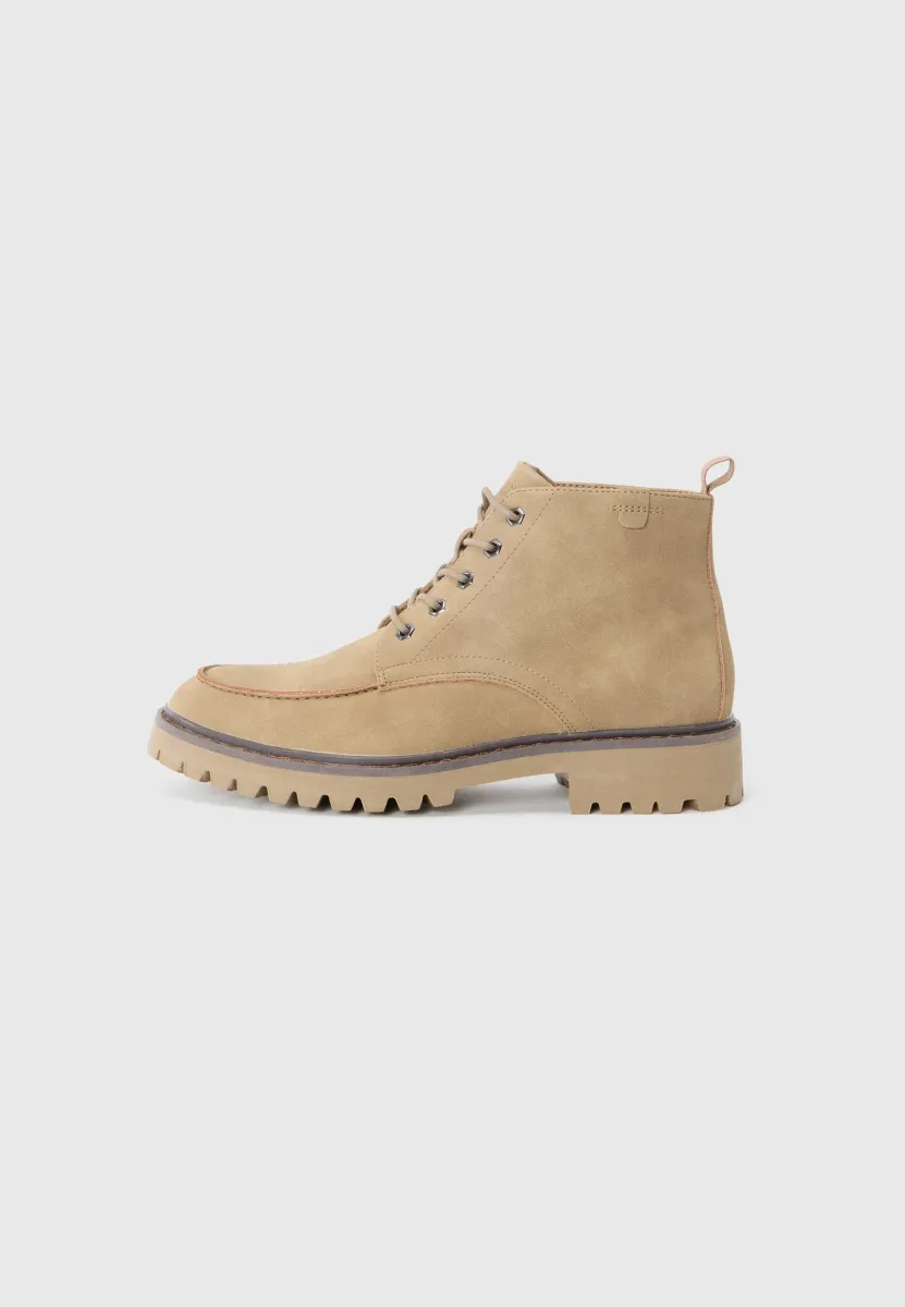 Schnürstiefelette - beige