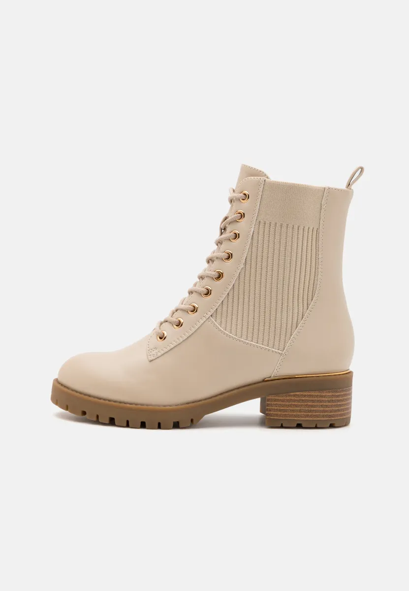 Schnürstiefelette - beige