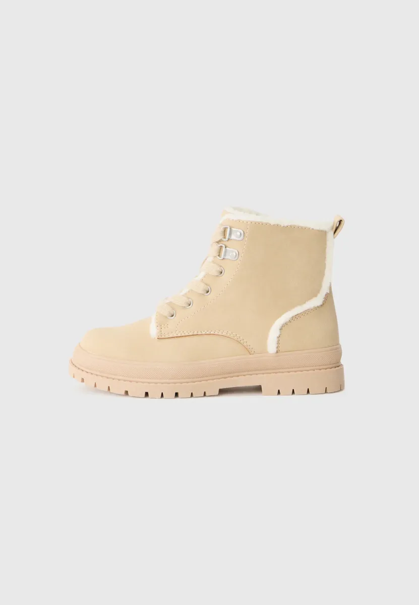 Schnürstiefelette - beige