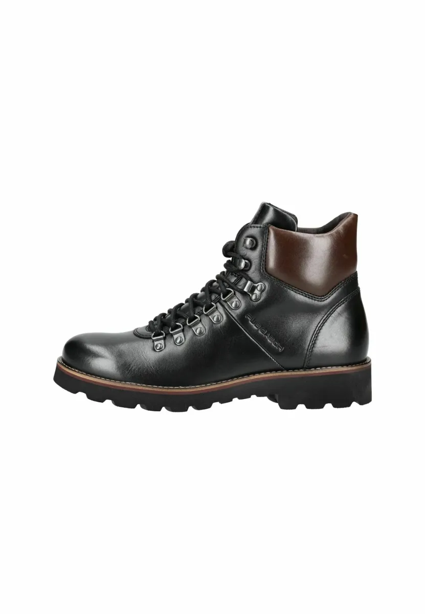 Schnürstiefelette - black mocca