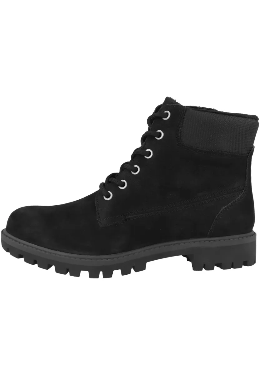 Schnürstiefelette - black uni
