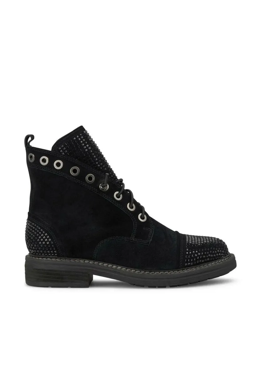 Schnürstiefelette - black