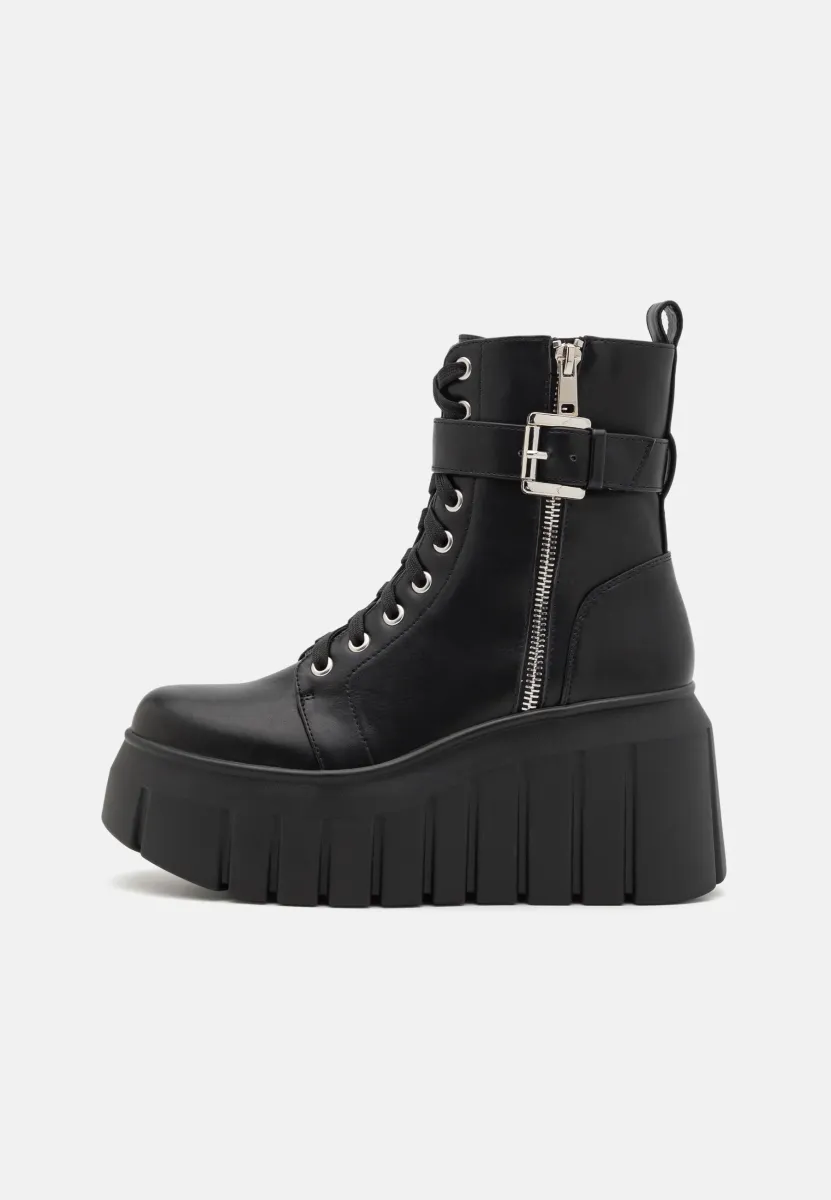 Schnürstiefelette - black