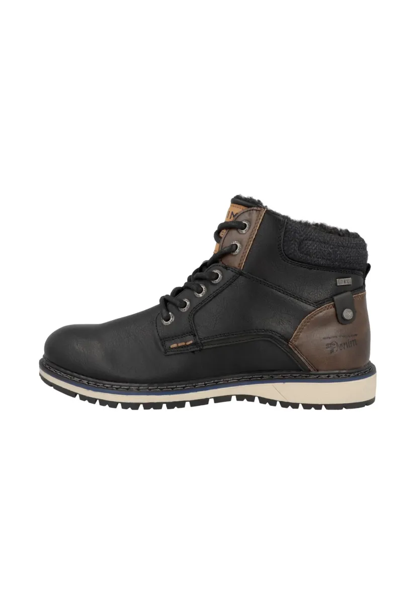 Schnürstiefelette - black
