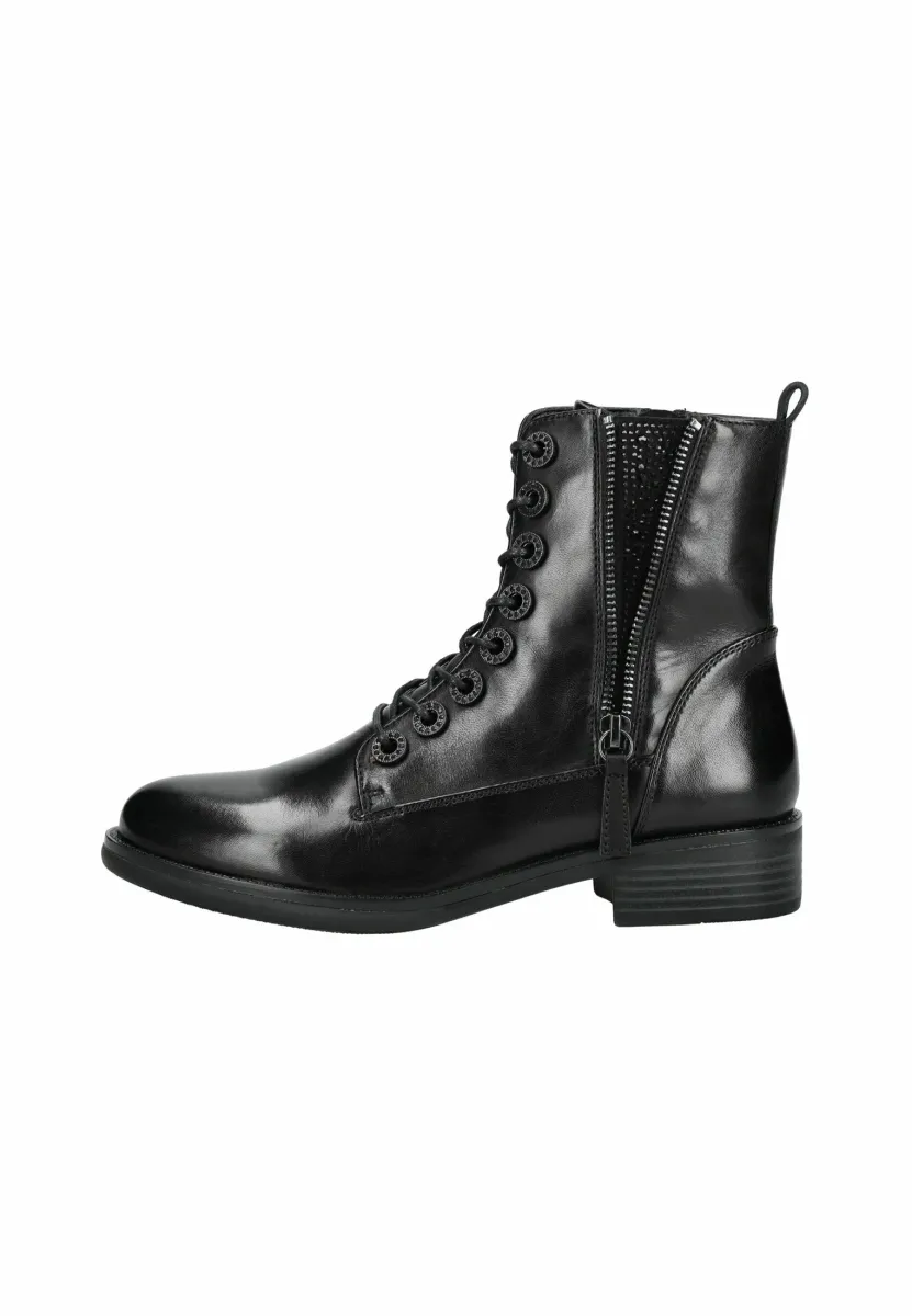 Schnürstiefelette - black