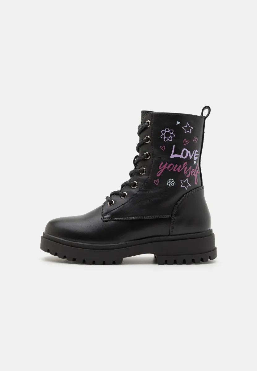 Schnürstiefelette - black