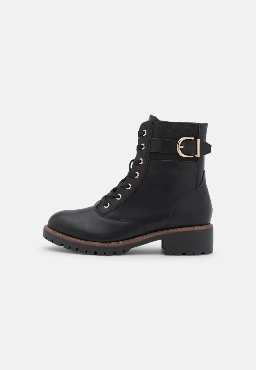 Schnürstiefelette - black